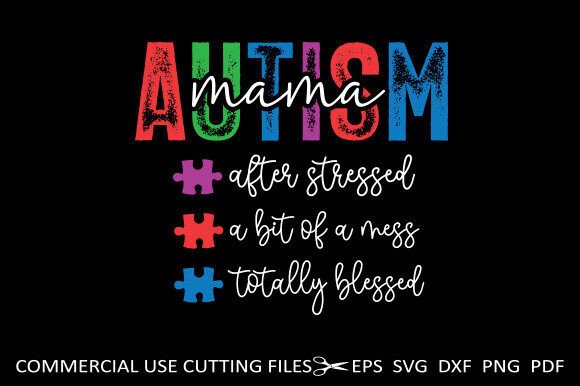 Autism Mama SVG PNG, Blessed Mom SVG
