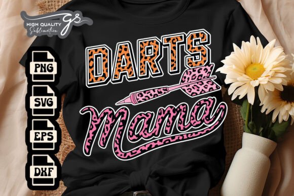 Darts Mama Girl Pink Leopard Mom SVG