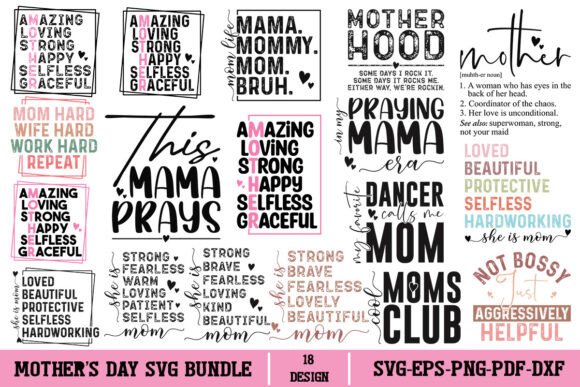 Mother’s Day SVG Bundle: Mom, Mama & More