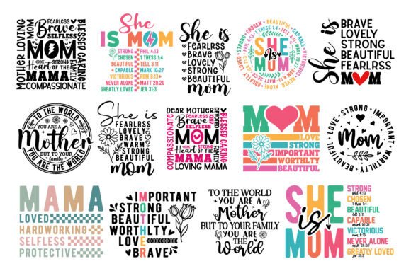 Mother’s Day SVG Bundle, Mom SVG PNG